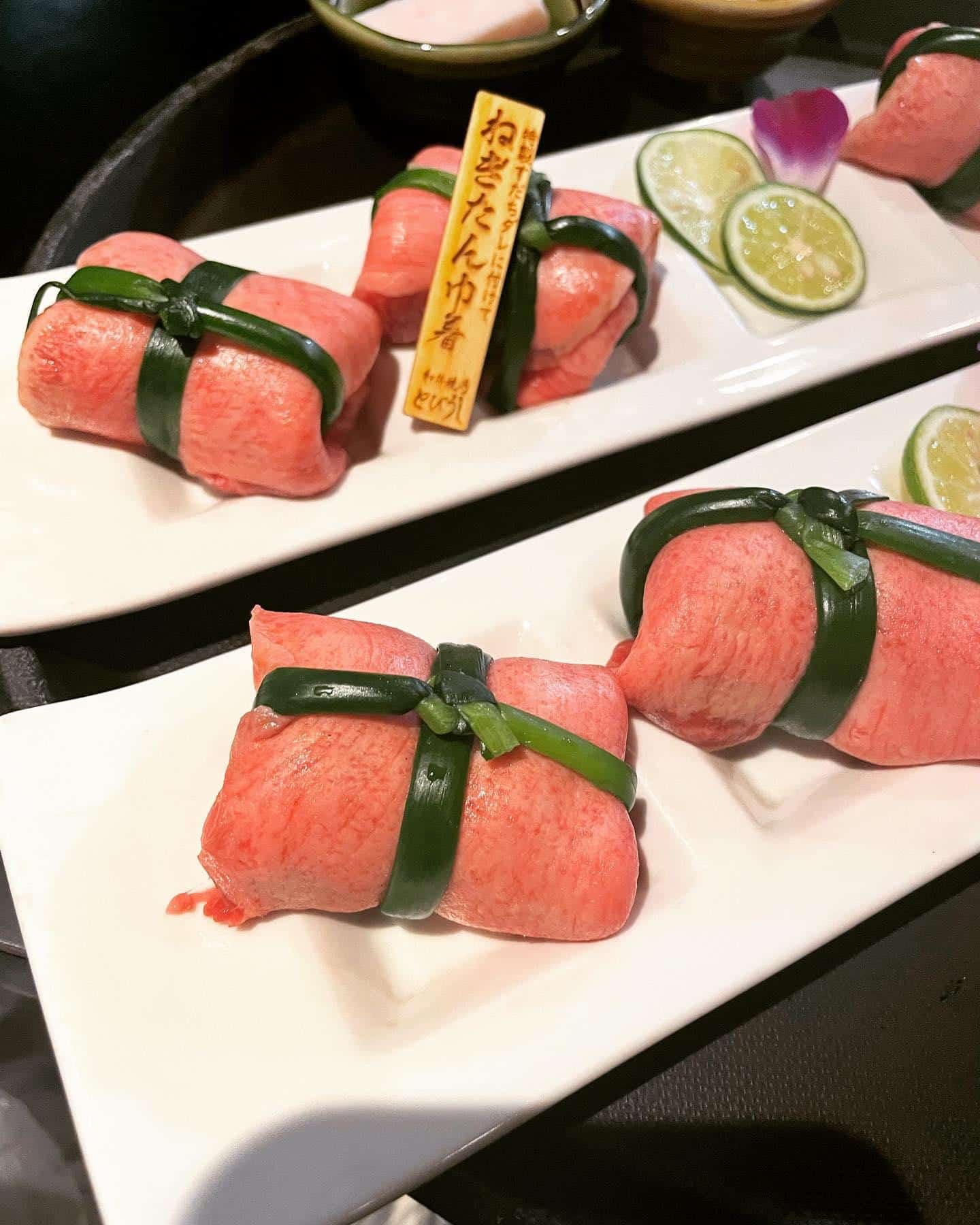 和牛焼肉とびうし名物のねぎたん巾着😋品切れ注意の限定品ですが、事前にお取置きもできますので、ご予約時にお申し付けくださ…
