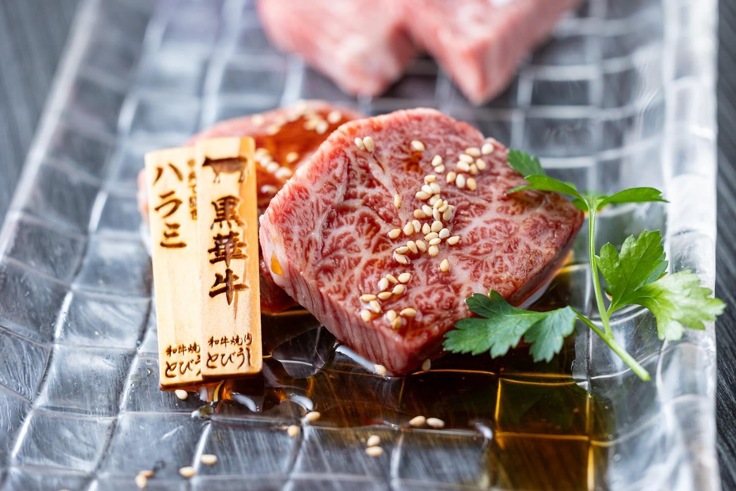 コースでも人気！とびうしはハラミが自慢！希少な黒毛和牛のハラミのみにこだわったお店⭐︎とびうしは全席が完全個室の和牛焼肉…